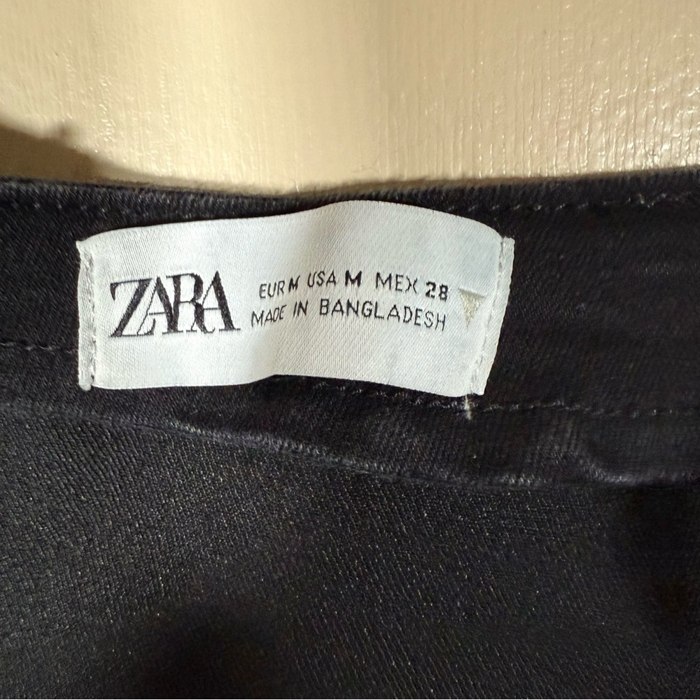 Zara Black Denim TRF Strapless Corset Jumpsuit Medium - Picture 9 of 9